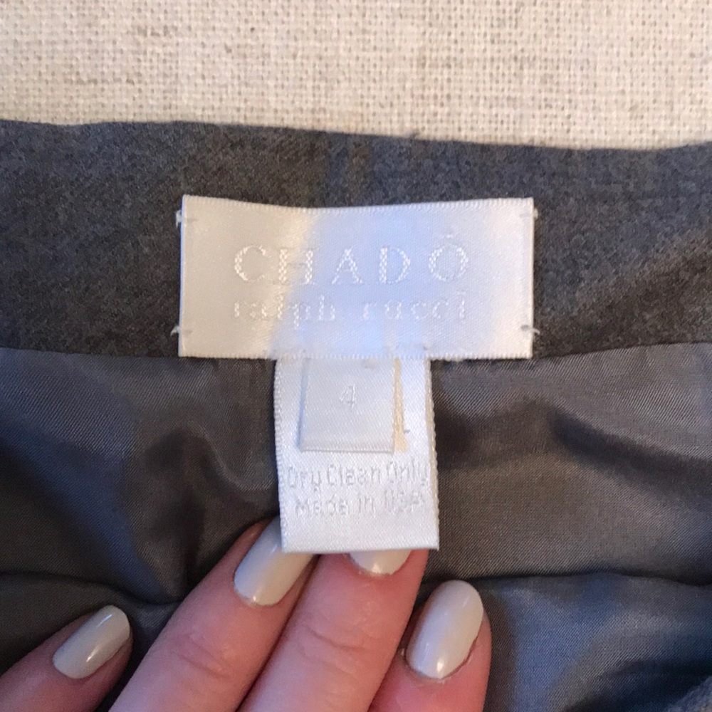 Chado Ralph Rucci Grey Straight skirt - Picture 3 of 3